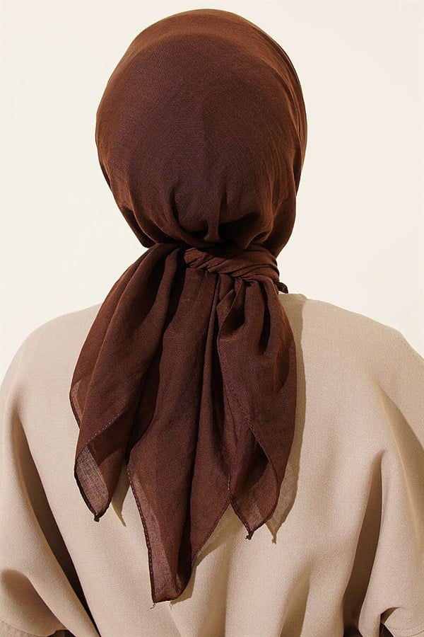Aya Series Thin Cotton Scarf Dark Brown