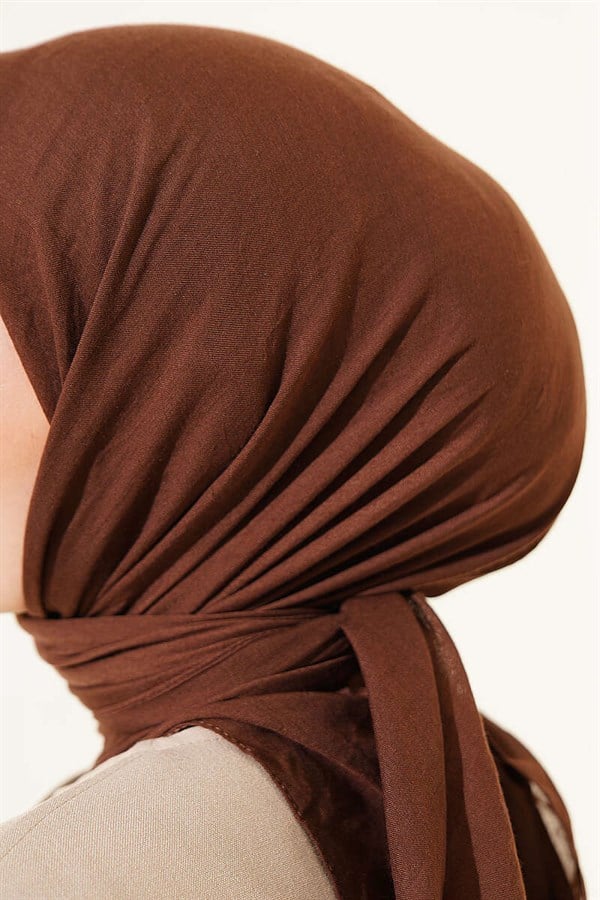 Aya Series Thin Cotton Scarf Dark Brown