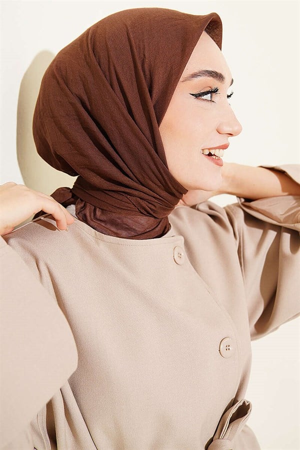 Aya Series Thin Cotton Scarf Dark Brown