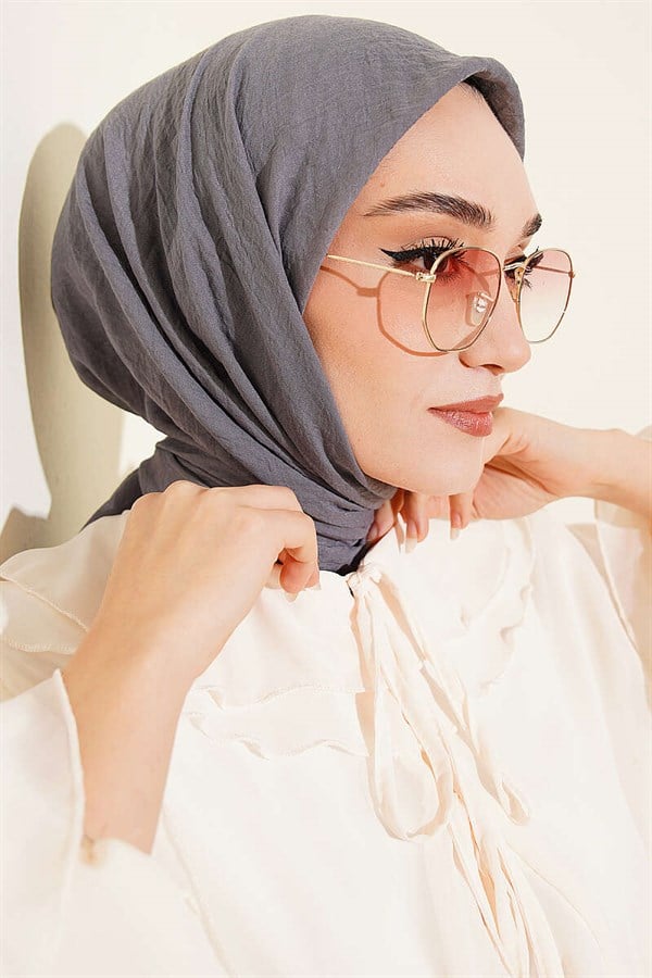 Aya Series Thin Cotton Scarf, Smoke Grey