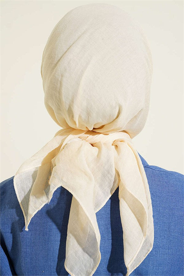 Aya Series Thin Cotton Scarf Cream