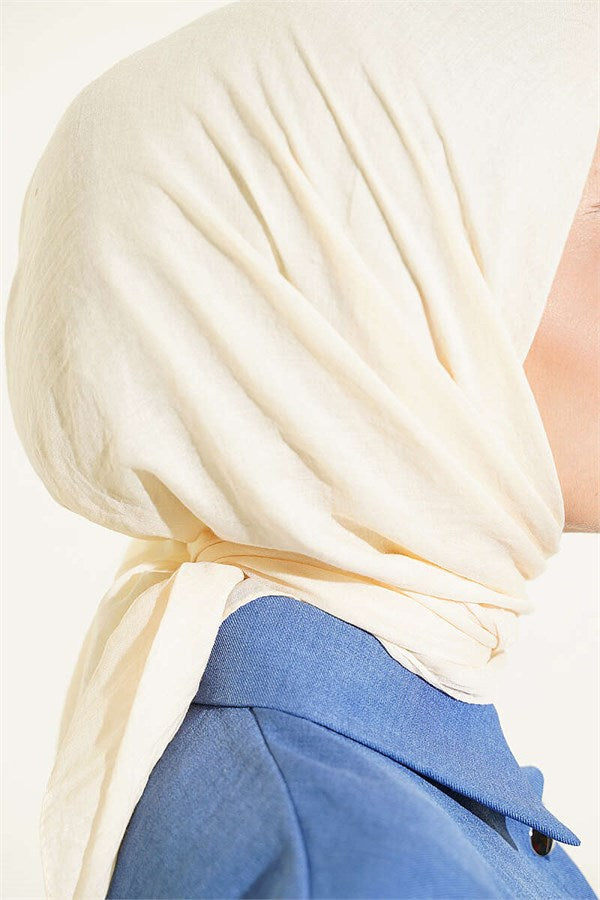 Aya Series Thin Cotton Scarf Cream