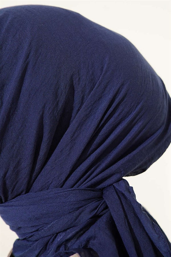 Aya Series Thin Cotton Scarf Navy Blue