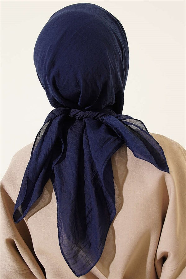 Aya Series Thin Cotton Scarf Navy Blue