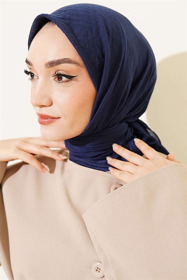 Aya Series Thin Cotton Scarf Navy Blue