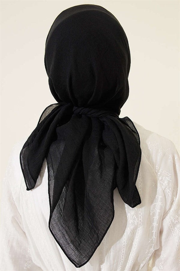 Aya Series Thin Cotton Scarf Black