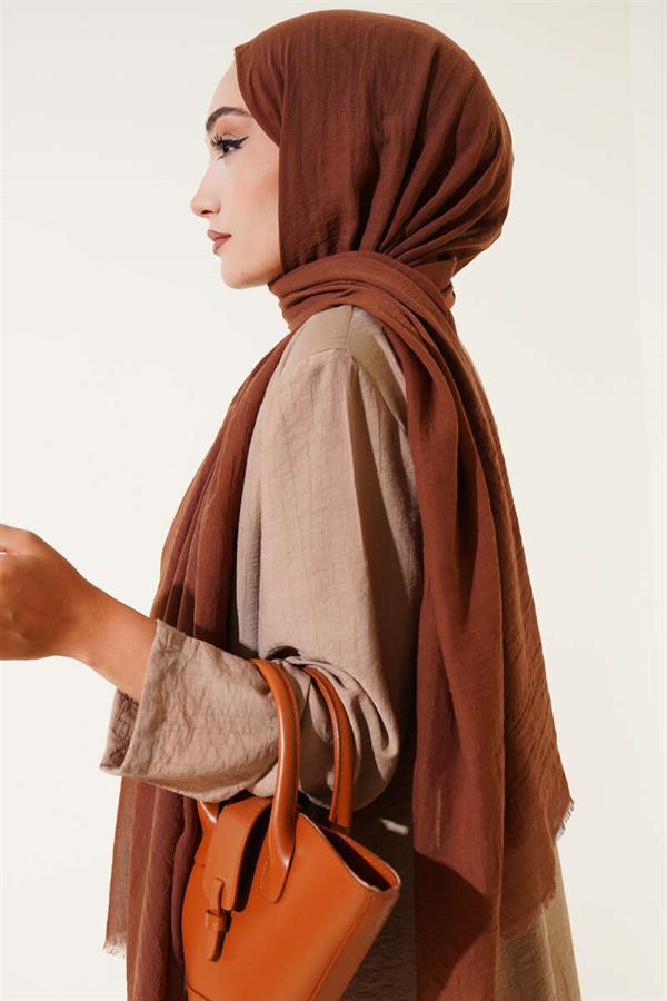 Aya Series Thin Cotton Shawl Light Brown -168