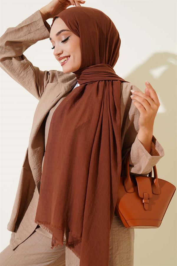Aya Series Thin Cotton Shawl Light Brown -168