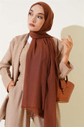 Aya Series Thin Cotton Shawl Light Brown -168