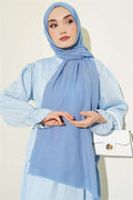 Aya Series Thin Cotton Scarf Baby Blue