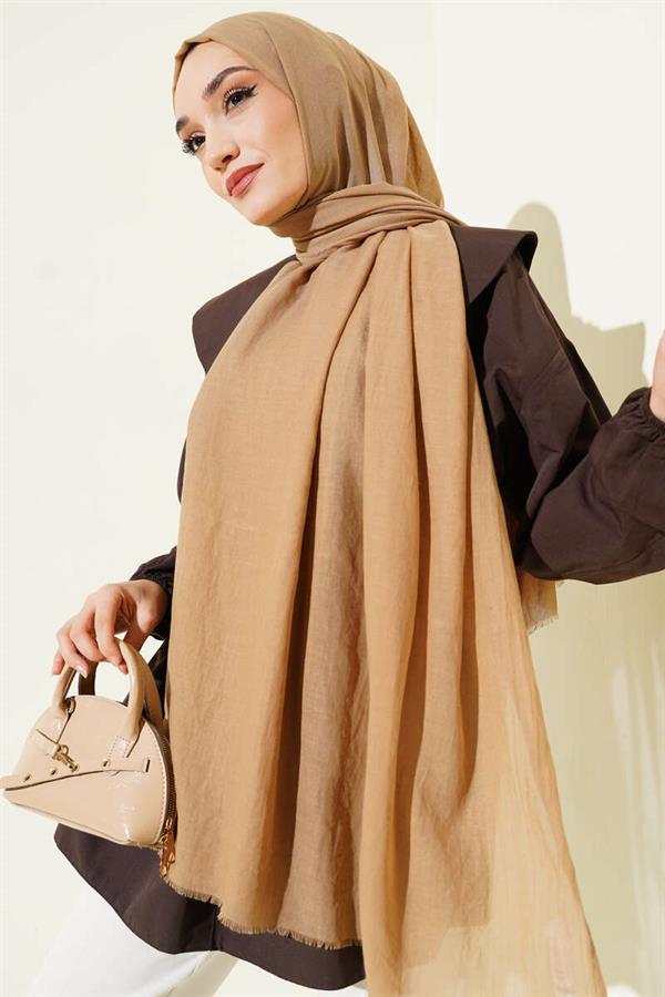 Aya Series Thin Cotton Scarf Camel -28
