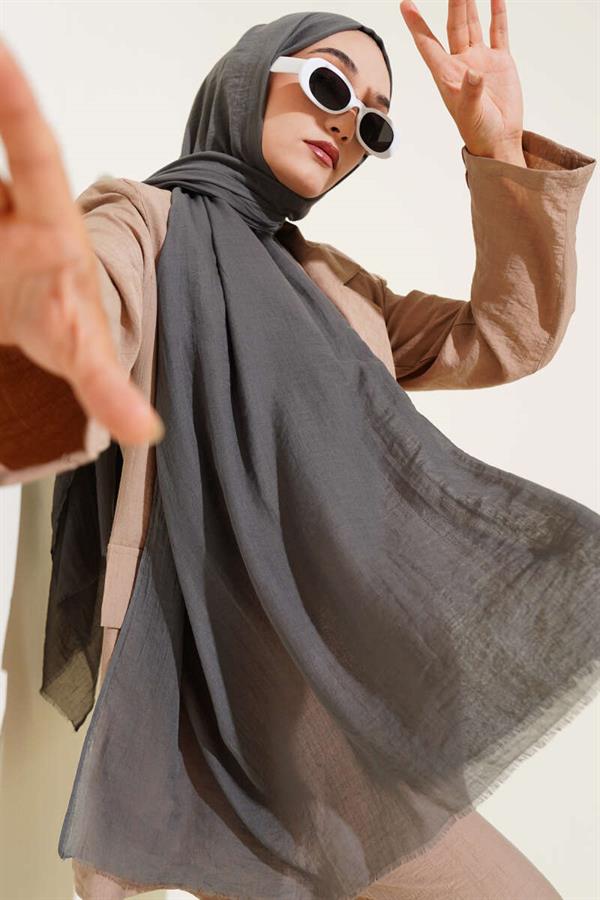Aya Series Thin Cotton Shawl Smoke -177