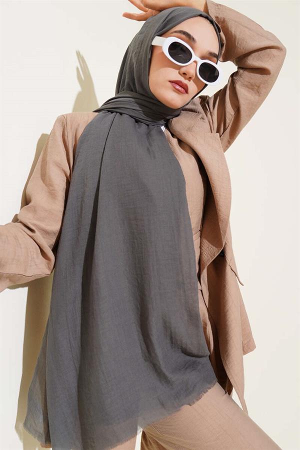 Aya Series Thin Cotton Shawl Smoke -177