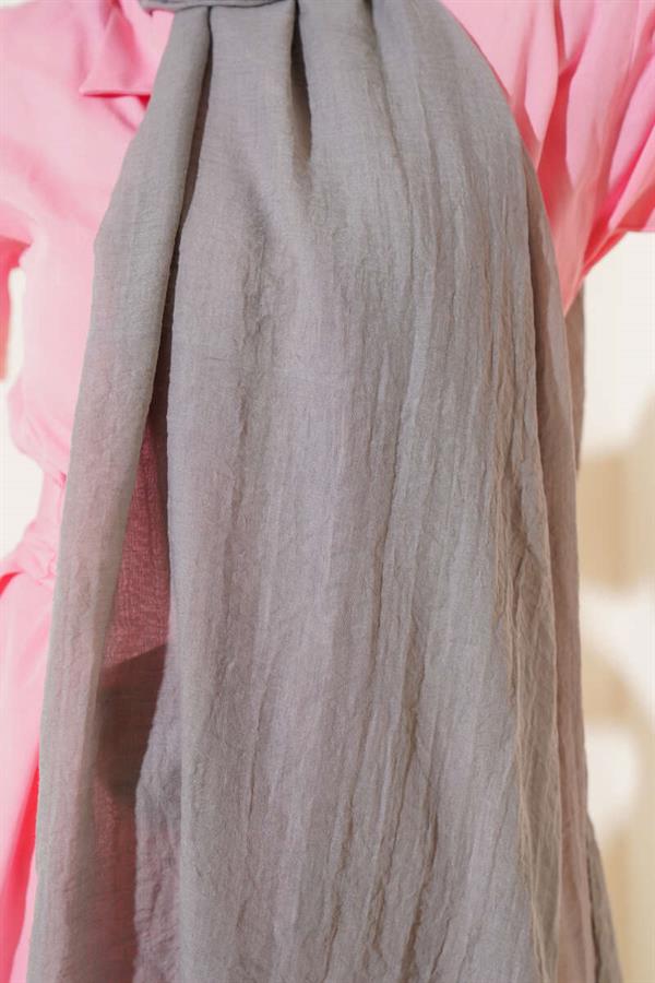 Aya Series Thin Cotton Shawl Gray -44