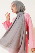 Aya Series Thin Cotton Shawl Gray -44