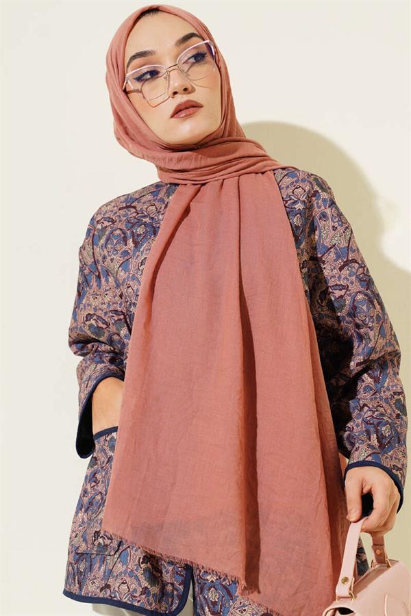 Aya Series Thin Cotton Shawl Dusty Rose
