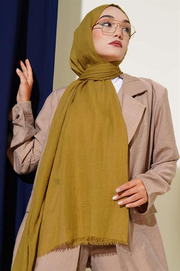 Aya Series Thin Cotton Shawl Henna Green -131