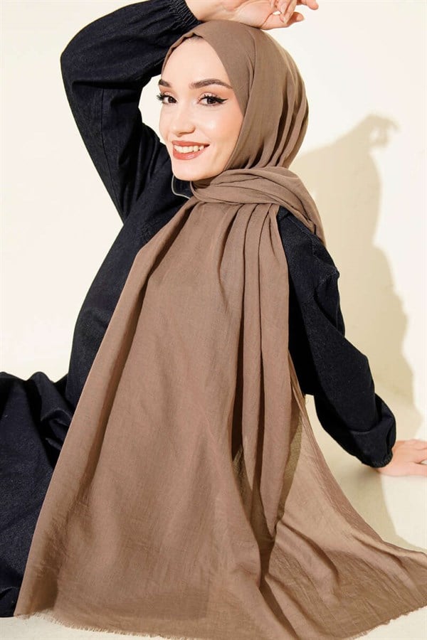 Aya Series Thin Cotton Scarf Dark Mink -171