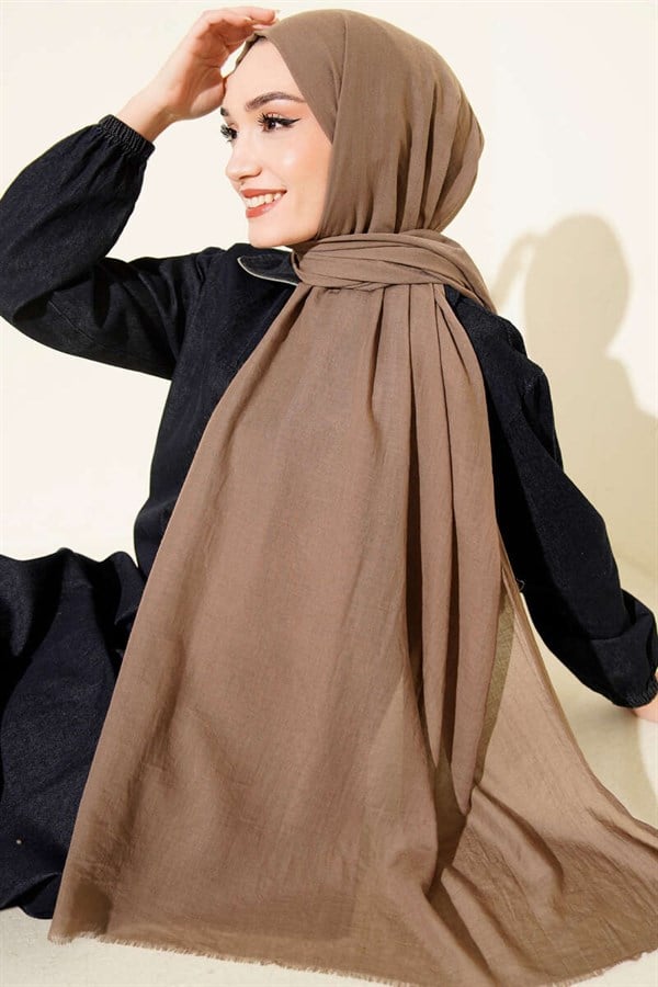 Aya Series Thin Cotton Scarf Dark Mink -171