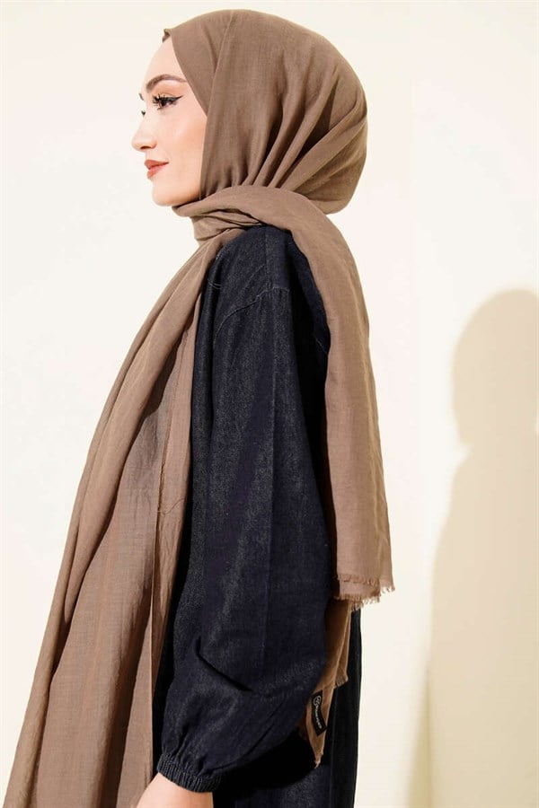 Aya Series Thin Cotton Scarf Dark Mink -171