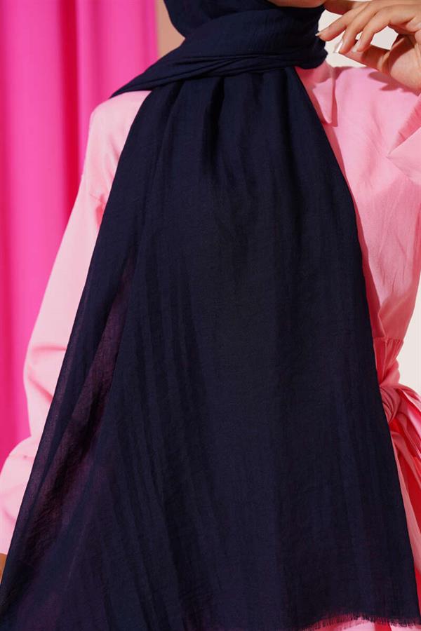 Aya Series Thin Cotton Shawl Navy Blue -167