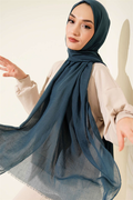 Aya Series Thin Cotton Scarf Petrol Green -35