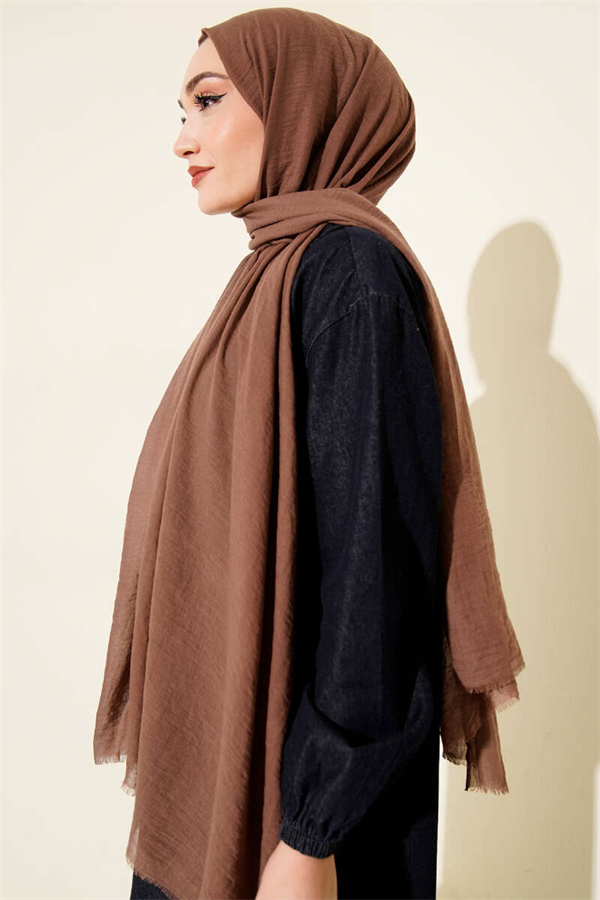 Aya Series Thin Cotton Scarf Soft Coffee