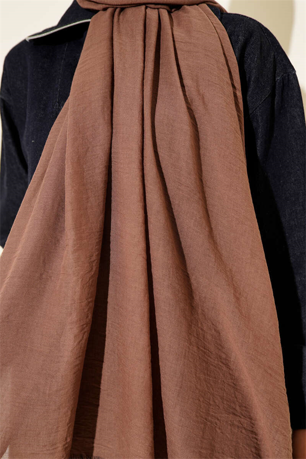 Aya Series Thin Cotton Scarf Soft Coffee
