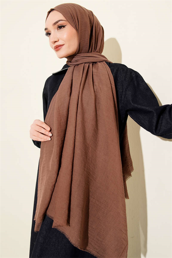 Aya Series Thin Cotton Scarf Soft Coffee