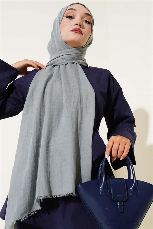 Aya Series Thin Cotton Shawl Soft Blue -166