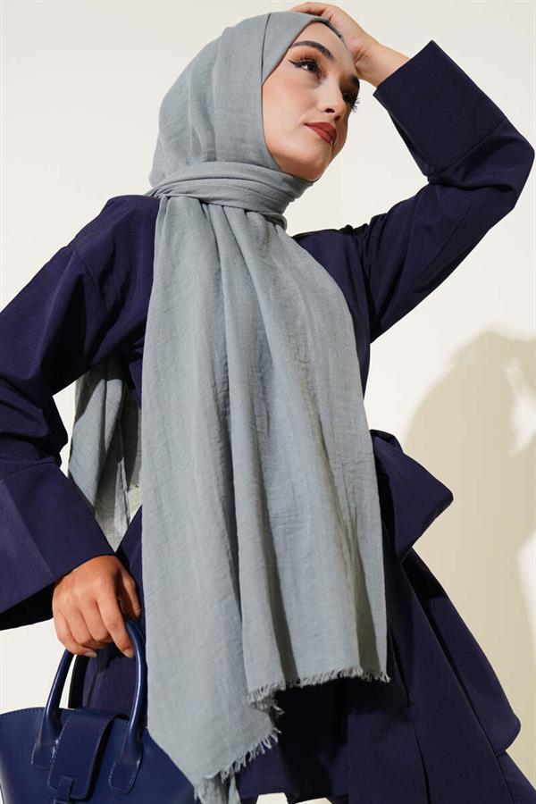 Aya Series Thin Cotton Shawl Soft Blue -166