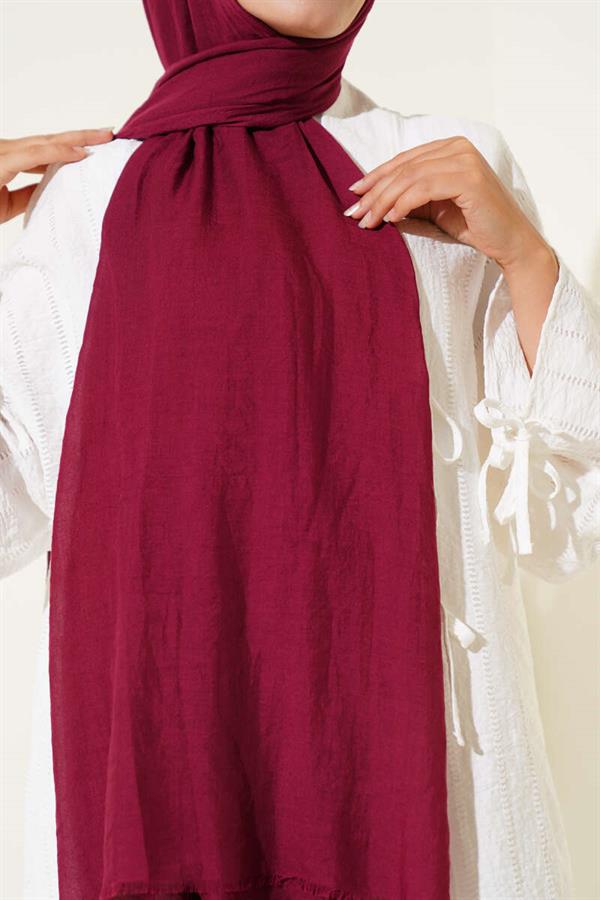Aya Series Thin Cotton Shawl Cherry -62