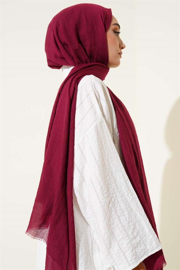 Aya Series Thin Cotton Shawl Cherry -62