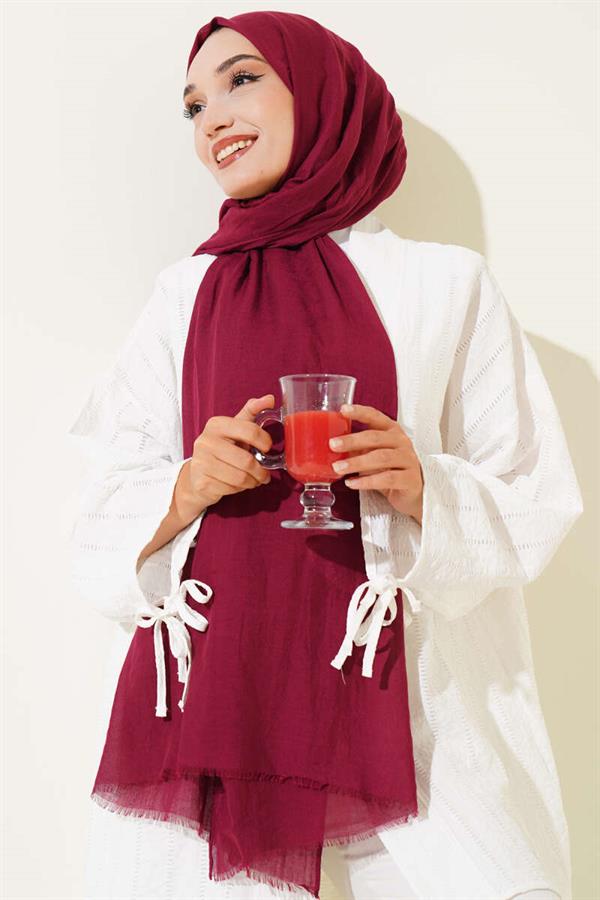 Aya Series Thin Cotton Shawl Cherry -62