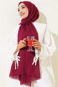 Aya Series Thin Cotton Shawl Cherry -62