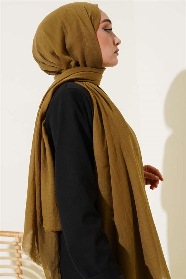Aya Series Thin Cotton Shawl Olive Green -152
