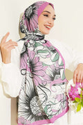 Sunflower Pattern Bamboo Crash Shawl Fuchsia
