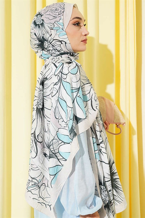 Sunflower Pattern Bamboo Crash Shawl Stone