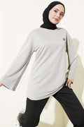 Loisha Tunic with Teddy Bear Embroidery, Grey