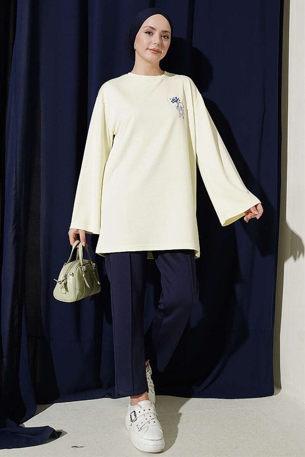 Loisha Tunic with Teddy Bear Embroidery, Yellow