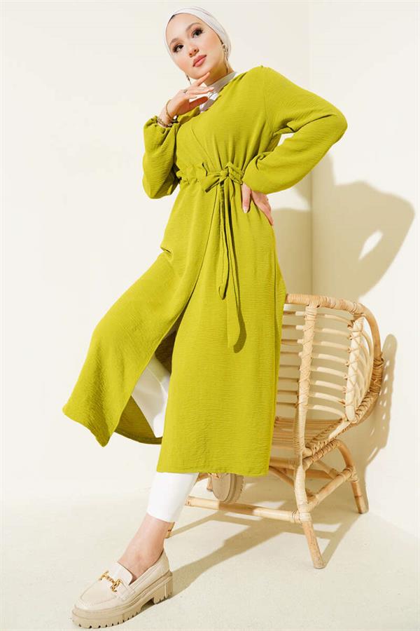 Ayrobin Internally Laced Cardigan Oil Green