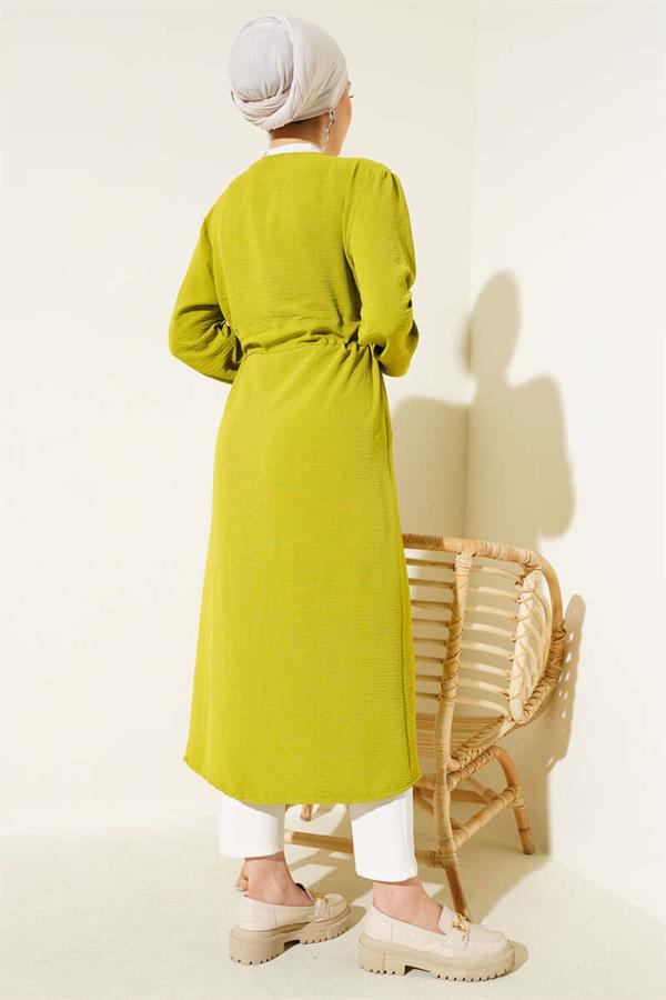 Ayrobin Internally Laced Cardigan Oil Green