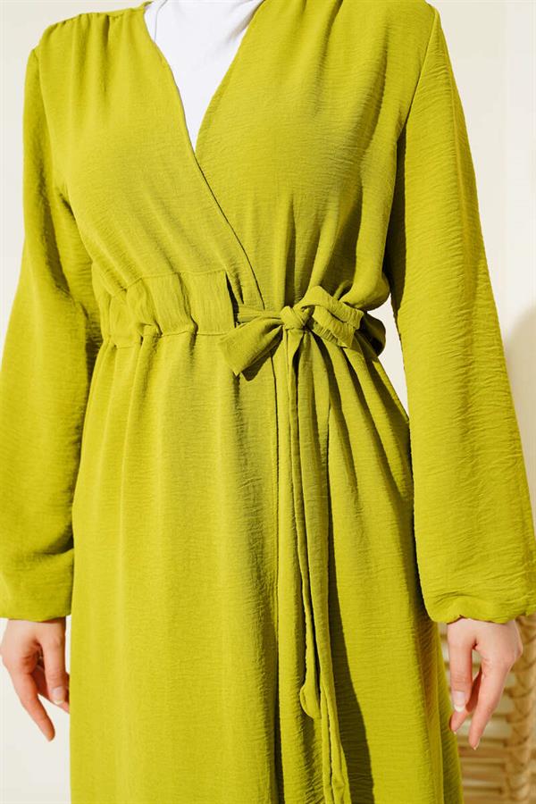 Ayrobin Internally Laced Cardigan Oil Green