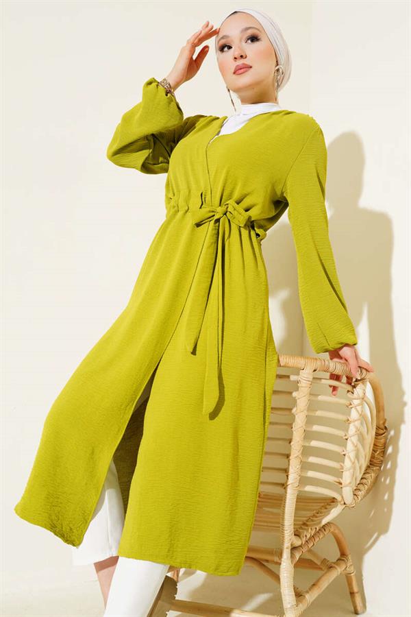 Ayrobin Internally Laced Cardigan Oil Green