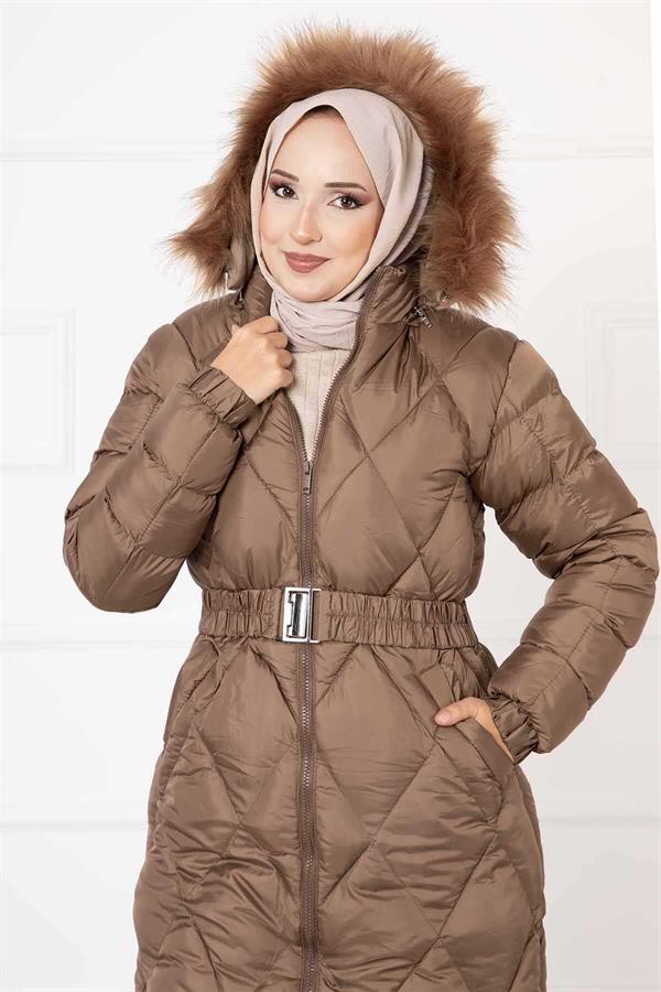 Baklava Pattern Filling Coat Coffee