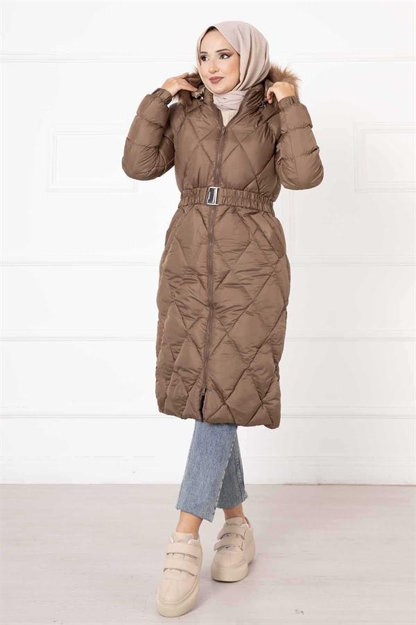 Baklava Pattern Filling Coat Coffee