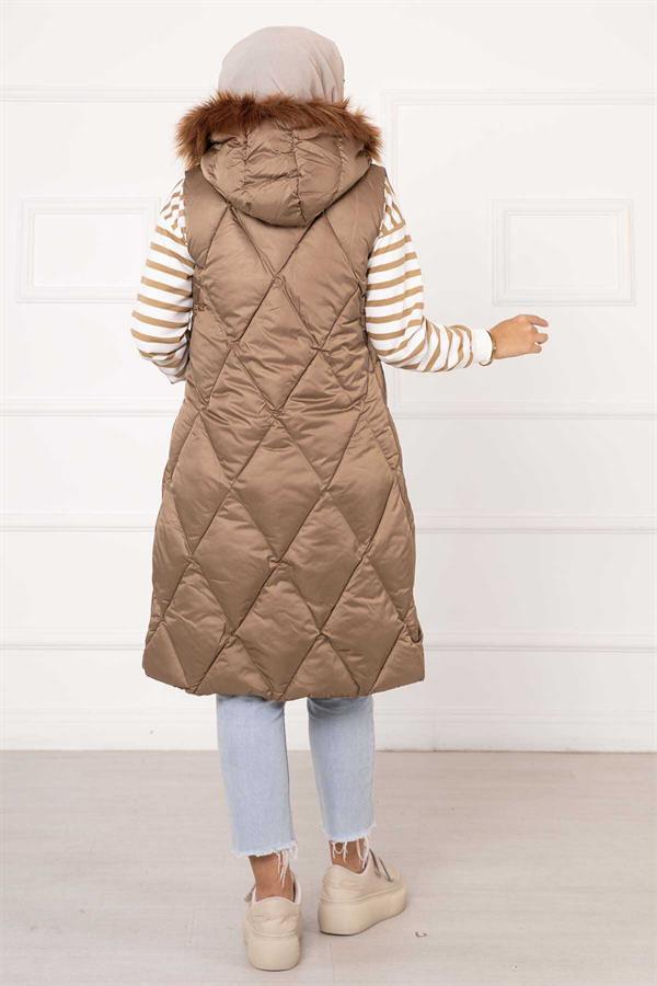 Baklava Pattern Filling Vest Mink