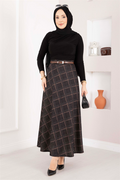 Baklava Pattern Scuba Skirt Anthracite