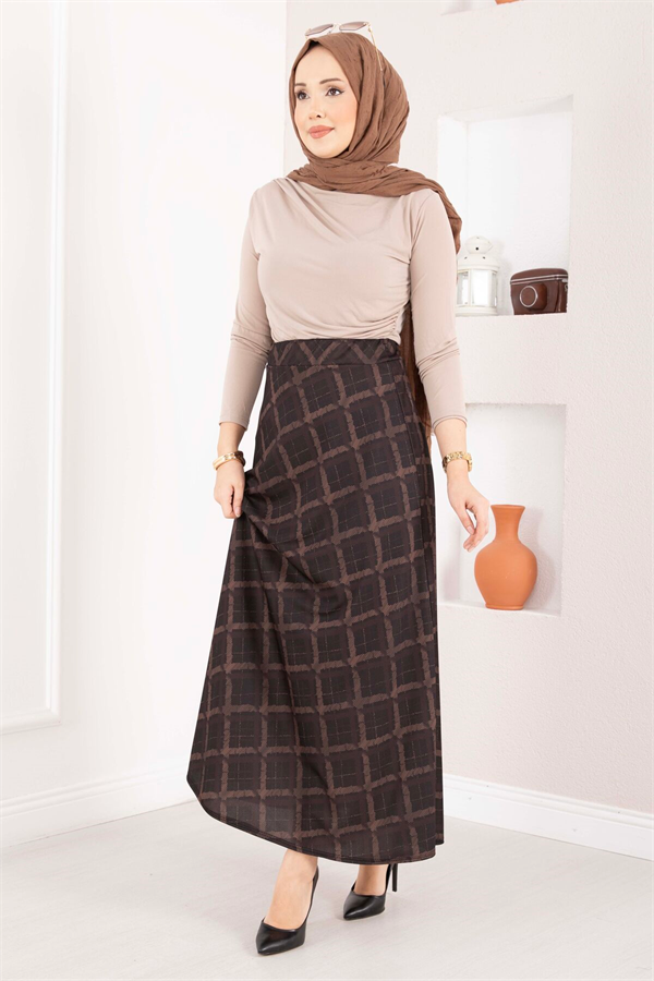 Baklava Pattern Scuba Skirt Black