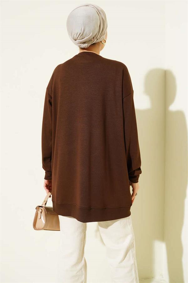 Loysha Tunic Brown with Diamond Stones